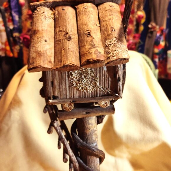 Handmade Wooden Birdhouse: Tall Rustic Garden Decor - SHIPS FREE - Picture 9 of 10